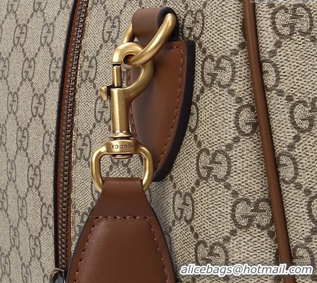 Inexpensive Gucci Mens GG Canvas Emblem Large Duffle bag 821158 Beige 2025