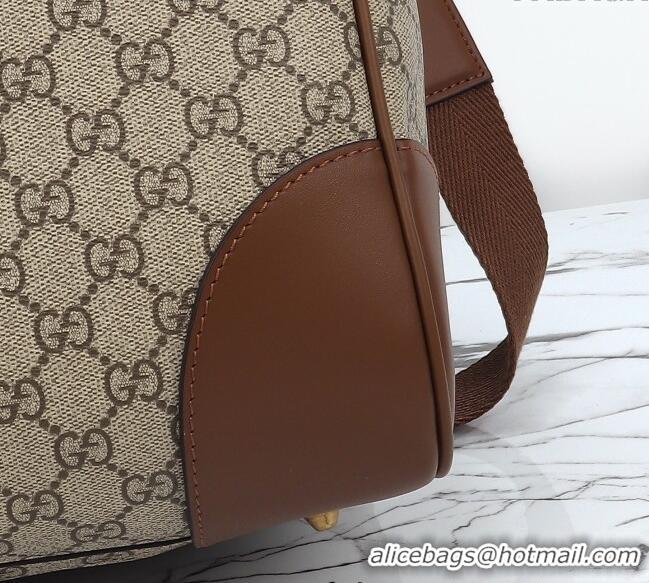 Inexpensive Gucci Mens GG Canvas Emblem Large Duffle bag 821158 Beige 2025