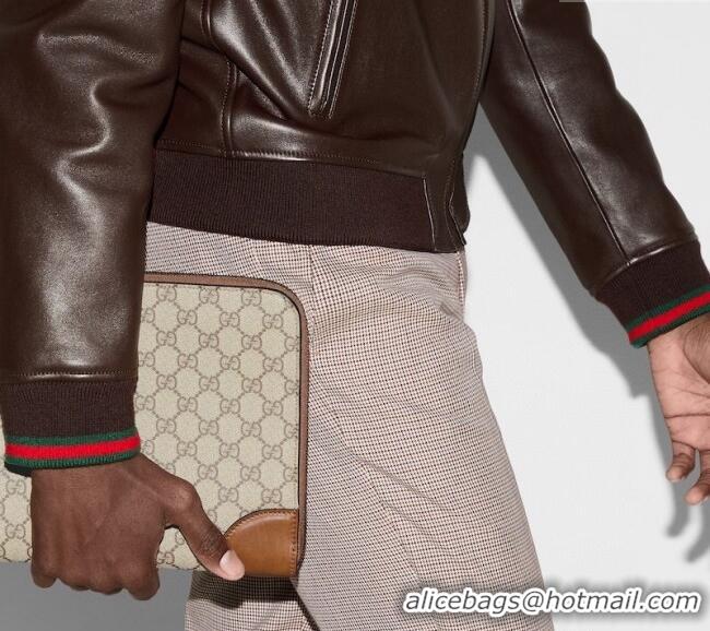 Best Price Gucci Mens GG Canvas Emblem Small Business Case 821156 Black 2025