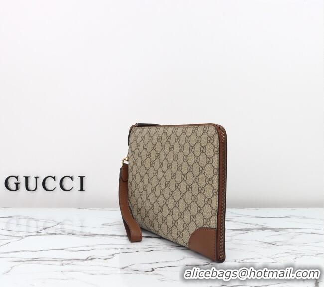 Famous Brand Gucci Mens GG Canvas Emblem Small Business Case 821156 Beige 2025