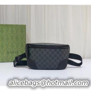 Best Quality Gucci Mens GG Canvas Emblem Belt Bag 821162 Black 2025