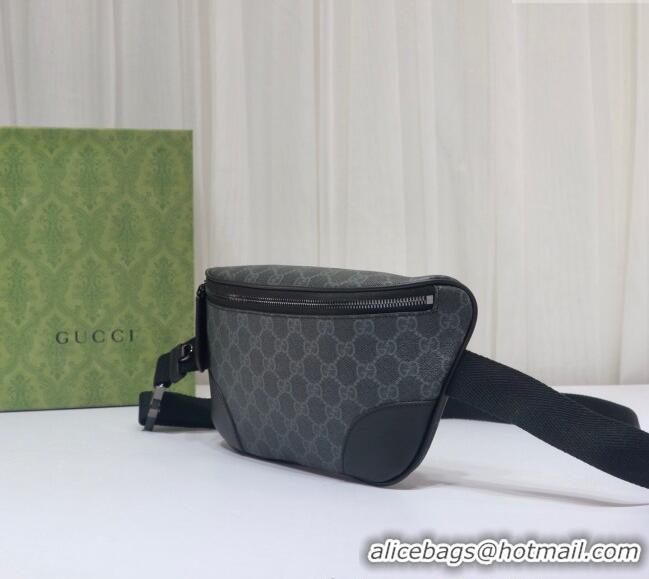 Best Quality Gucci Mens GG Canvas Emblem Belt Bag 821162 Black 2025