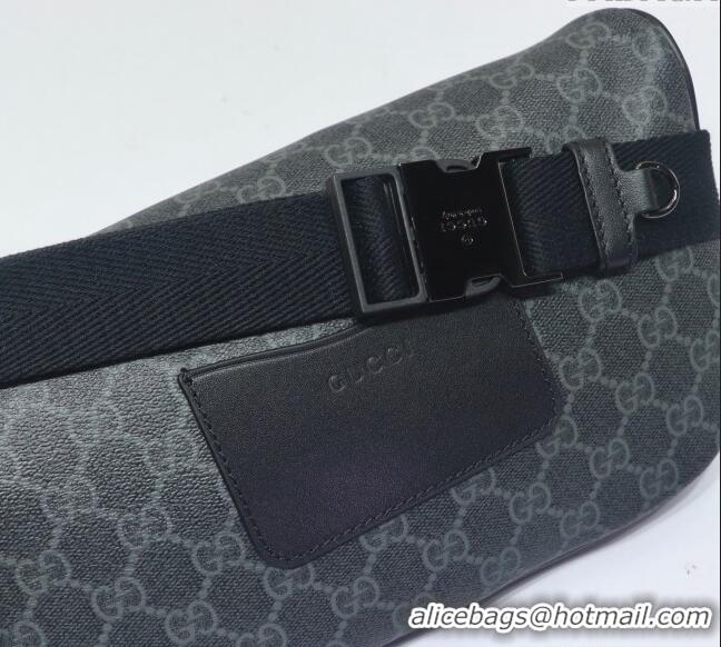 Best Quality Gucci Mens GG Canvas Emblem Belt Bag 821162 Black 2025