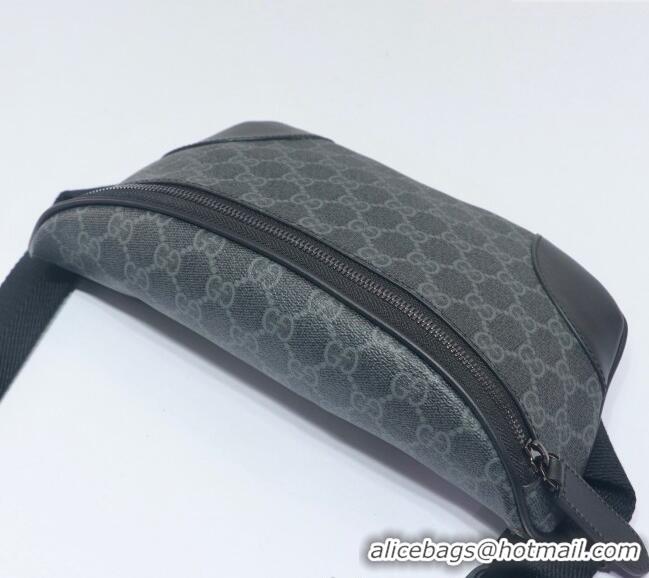 Best Quality Gucci Mens GG Canvas Emblem Belt Bag 821162 Black 2025