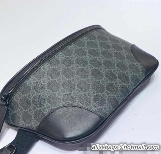 Best Quality Gucci Mens GG Canvas Emblem Belt Bag 821162 Black 2025