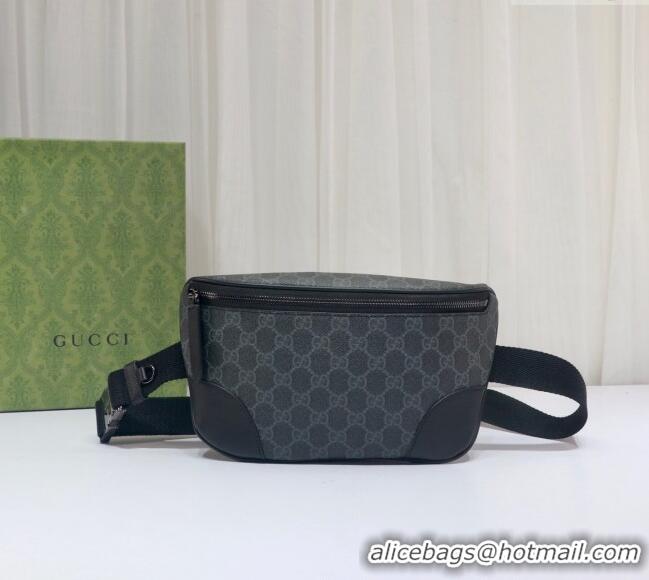 Best Quality Gucci Mens GG Canvas Emblem Belt Bag 821162 Black 2025
