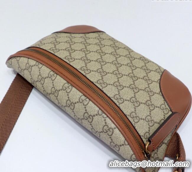 Lower Price Gucci Mens GG Canvas Emblem Belt Bag 821162 Beige 2025