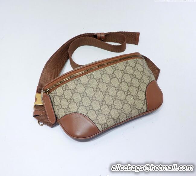 Lower Price Gucci Mens GG Canvas Emblem Belt Bag 821162 Beige 2025