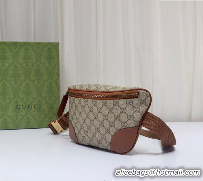 Lower Price Gucci Mens GG Canvas Emblem Belt Bag 821162 Beige 2025