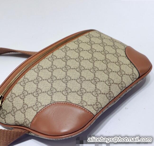 Lower Price Gucci Mens GG Canvas Emblem Belt Bag 821162 Beige 2025