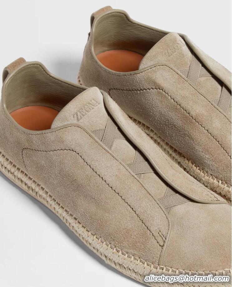 ​Top Quality Cheap Zegna Suede Triple Stitch Espadrilles Z8410 Beige