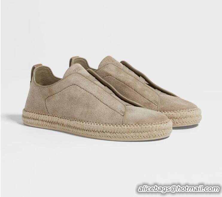 ​Top Quality Cheap Zegna Suede Triple Stitch Espadrilles Z8410 Beige