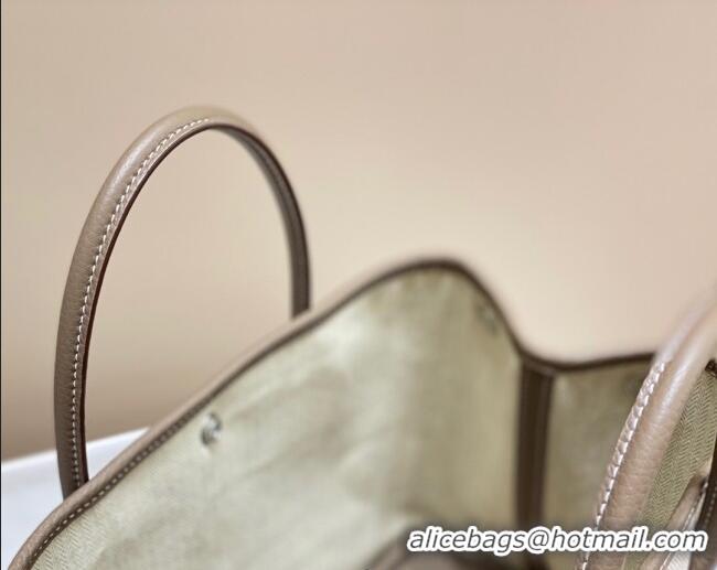 Discount Hermes Garden Party Bag 30cm in Canvas and Grained Leather H0522 Beige/Elephant Grey 2025