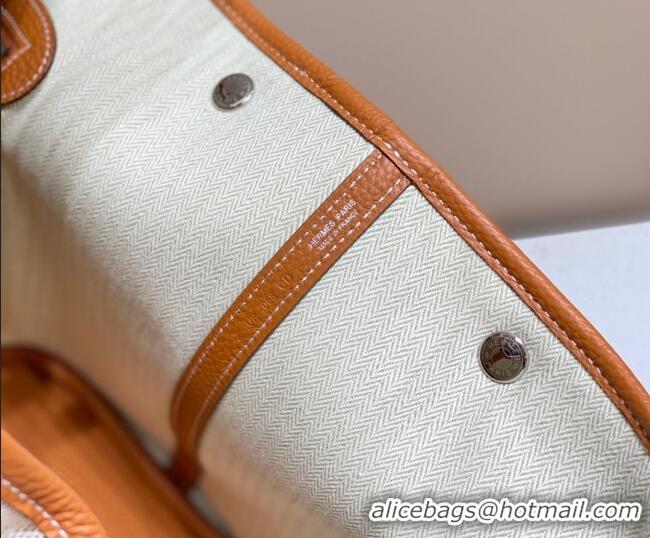 Buy Classic Hermes Garden Party Bag 36cm in Canvas and Grained Leather H0523 Beige/Brown 2025