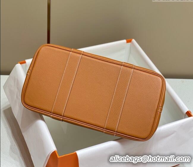 Buy Classic Hermes Garden Party Bag 36cm in Canvas and Grained Leather H0523 Beige/Brown 2025
