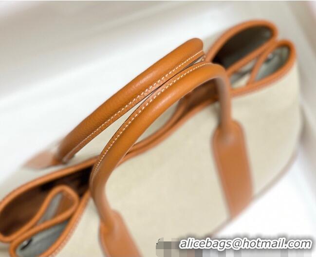 Buy Classic Hermes Garden Party Bag 36cm in Canvas and Grained Leather H0523 Beige/Brown 2025