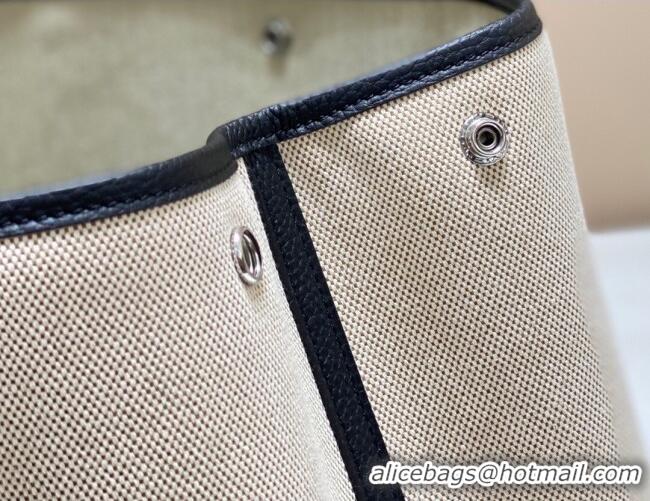 Cheap Design Hermes Garden Party Bag 36cm in Canvas and Grained Leather H0523 Beige/Black 2025
