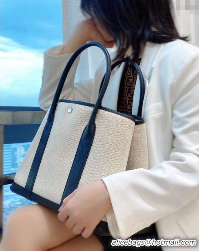 Cheap Design Hermes Garden Party Bag 36cm in Canvas and Grained Leather H0523 Beige/Black 2025