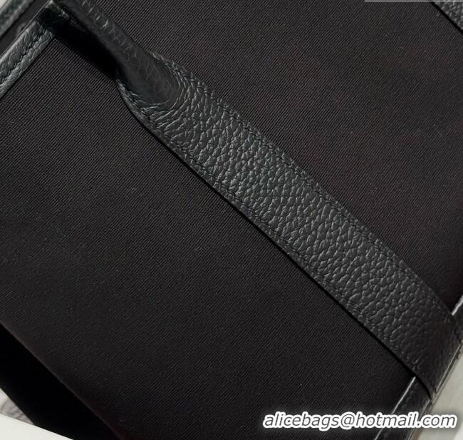Market Sells Hermes Garden Party Bag 30cm in Canvas and Grained Leather H2070 All Black 2025 (Half Handmade)