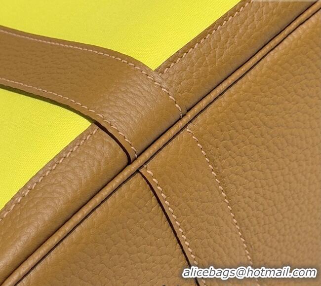 Discount Hermes Garden Party Bag 30cm in Canvas and Grained Leather H2070 Naples Yellow/Biscuit 2025 (Half Handmade)