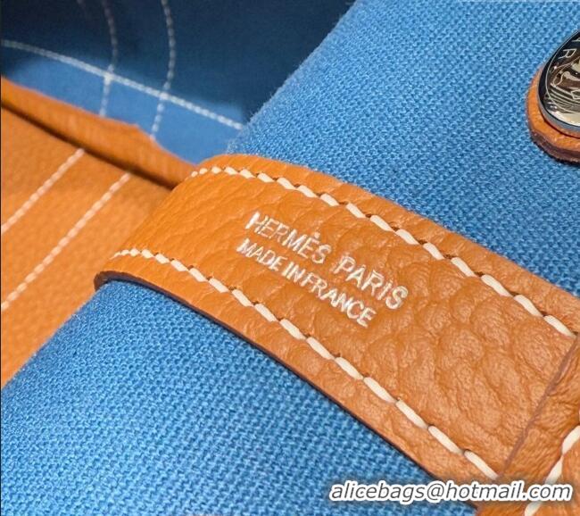 Buy Discount Hermes Garden Party Bag 30cm in Canvas and Grained Leather H2070 Golden Brown 2025 (Half Handmade)