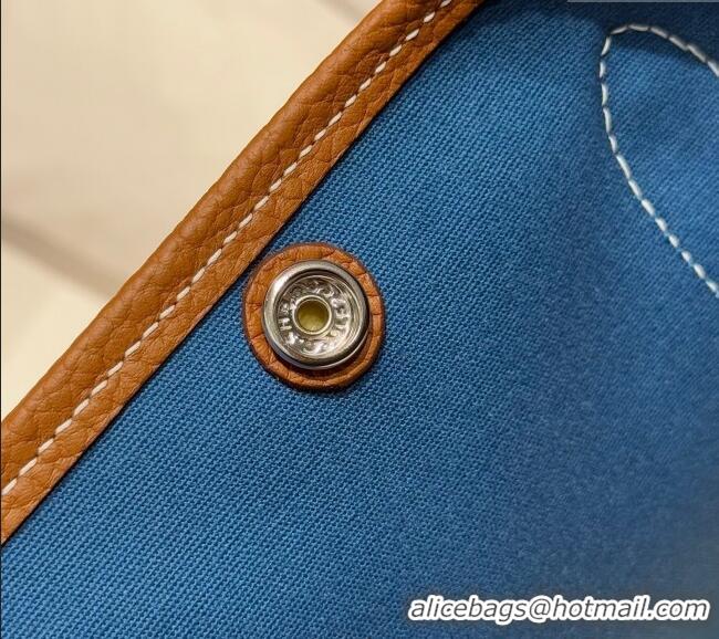 Buy Discount Hermes Garden Party Bag 30cm in Canvas and Grained Leather H2070 Golden Brown 2025 (Half Handmade)