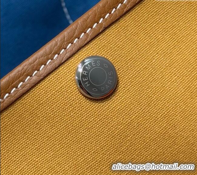 Buy Discount Hermes Garden Party Bag 30cm in Canvas and Grained Leather H2070 Golden Brown 2025 (Half Handmade)