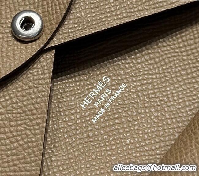 Grade Price Hermes Calvi Duo Compact Card Holder Wallet in Epsom Leather H2084 Elephant Grey 2025