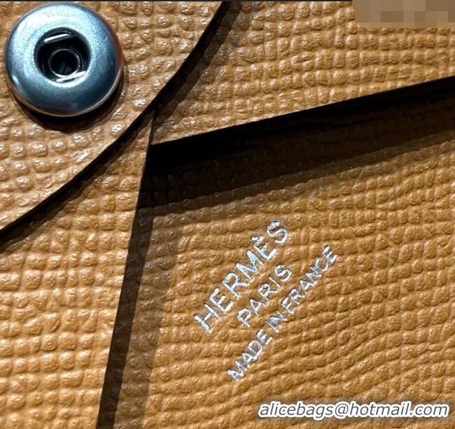 Market Sells Hermes Calvi Duo Compact Card Holder Wallet in Epsom Leather H2084 Brown 2025