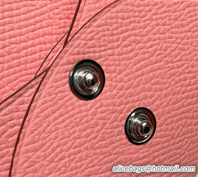 Best Grade Hermes Calvi Duo Compact Card Holder Wallet in Epsom Leather H2084 Light Pink 2025
