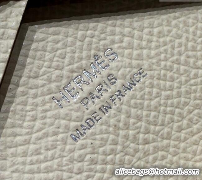 Well Crafted Hermes Calvi Duo Compact Card Holder Wallet in Epsom Leather H2084 Cream White 2025