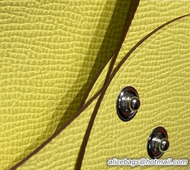Famous Brand Hermes Calvi Duo Compact Card Holder Wallet in Epsom Leather H2084 Chick Yellow 2025
