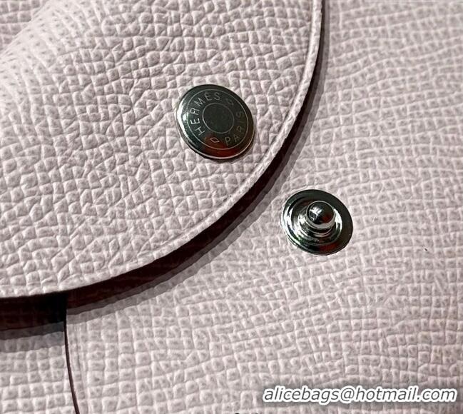 Original Cheap Hermes Calvi Duo Compact Card Holder Wallet in Epsom Leather H2084 Dreamy Purple 2025