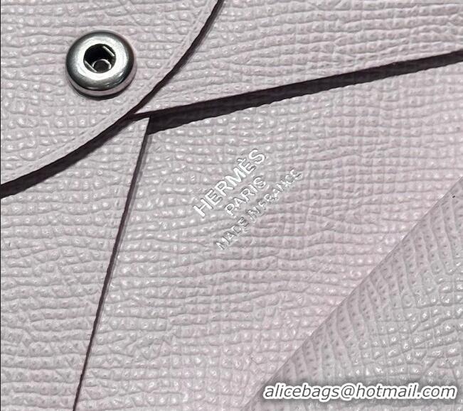 Original Cheap Hermes Calvi Duo Compact Card Holder Wallet in Epsom Leather H2084 Dreamy Purple 2025