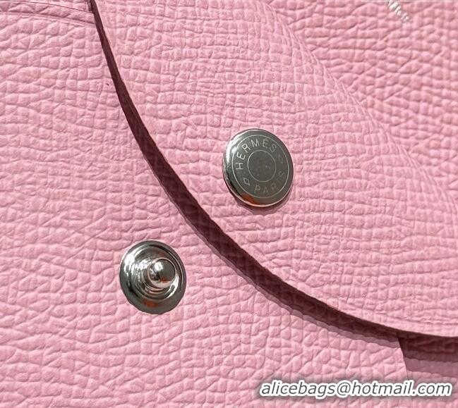 Unique Grade Hermes Calvi Duo Compact Card Holder Wallet in Epsom Leather H2084 Pink 2025