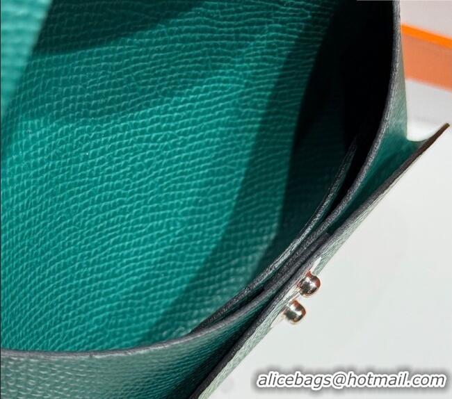 Buy Classic Hermes Calvi Duo Compact Card Holder Wallet in Epsom Leather H2084 Emeral Green 2025