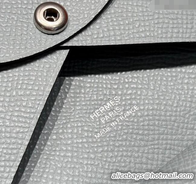 Best Product Hermes Calvi Duo Compact Card Holder Wallet in Epsom Leather H2084 Linen Blue 2025