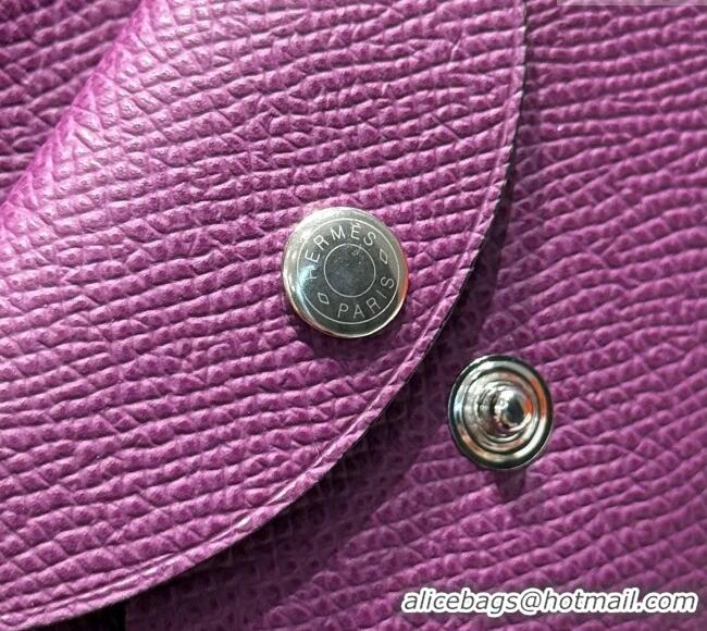 Market Sells Hermes Calvi Duo Compact Card Holder Wallet in Epsom Leather H2084 Sea Anemone Purple 2025