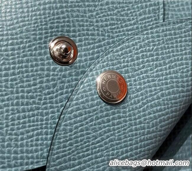 Famous Brand Hermes Calvi Duo Compact Card Holder Wallet in Epsom Leather H2084 Denim Blue 2025