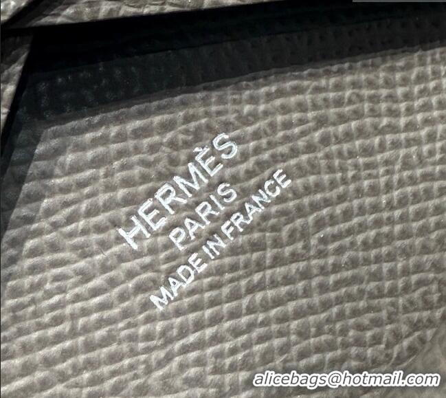 Discount Price Hermes Calvi Duo Compact Card Holder Wallet in Epsom Leather H2084 Tin Grey 2025