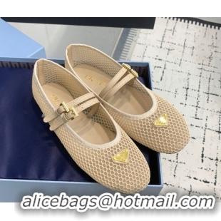 Lowest Price Prada Mesh fabric ballerinas flat Beige 2025 1F915N