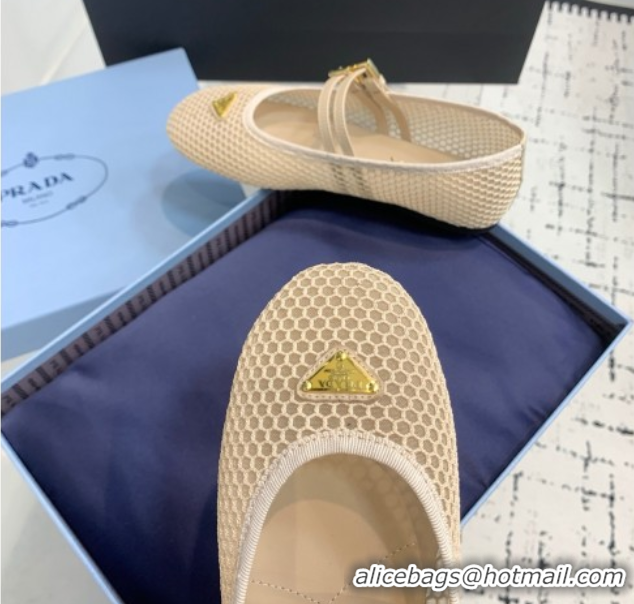 Lowest Price Prada Mesh fabric ballerinas flat Beige 2025 1F915N