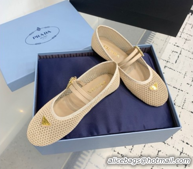 Lowest Price Prada Mesh fabric ballerinas flat Beige 2025 1F915N
