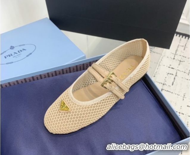 Lowest Price Prada Mesh fabric ballerinas flat Beige 2025 1F915N