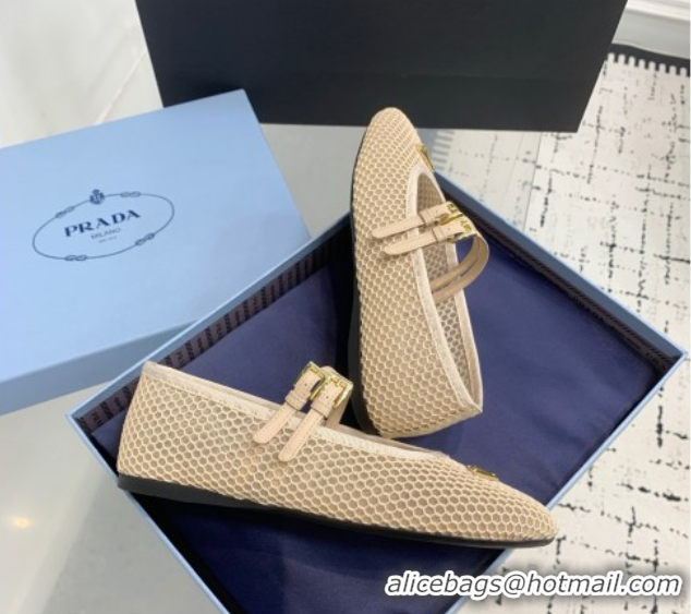 Lowest Price Prada Mesh fabric ballerinas flat Beige 2025 1F915N