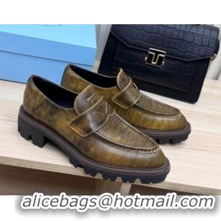 Sophisticated Prada Leather loafers Yellow 2025 1D877N