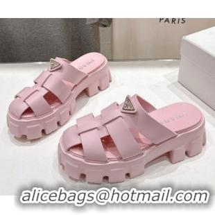 Perfect Prada Monolith rubber platform mules Pink 2025 1XX751