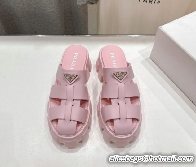 Perfect Prada Monolith rubber platform mules Pink 2025 1XX751