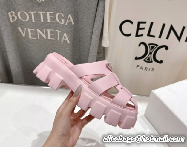Perfect Prada Monolith rubber platform mules Pink 2025 1XX751