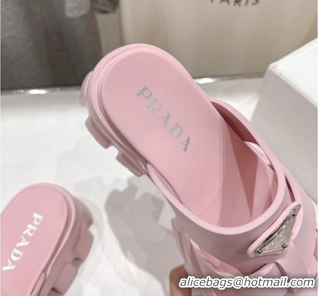 Perfect Prada Monolith rubber platform mules Pink 2025 1XX751